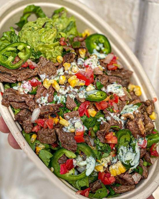 Order Steak Bowl food online from Izzos Illegal Burrito #4 store, Metairie on bringmethat.com