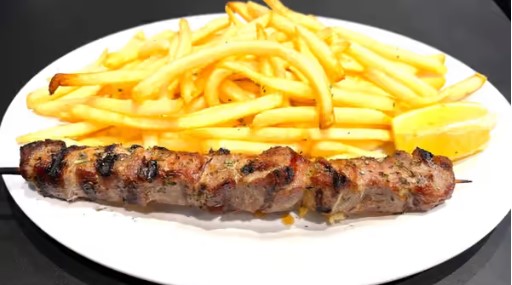 Order Kid's 1 Pork Souvlaki Stick & Fries food online from Greek Xpress store, East Rockaway on bringmethat.com