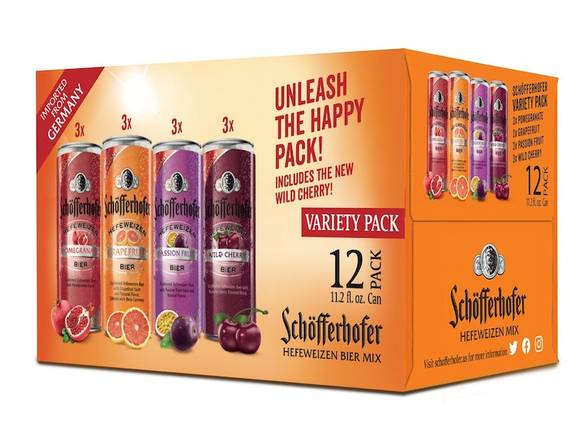 Order Schofferhofer Hefeweizen Mix Pack - 12x 12oz Cans food online from Goody Goody Liquor store, Dallas on bringmethat.com