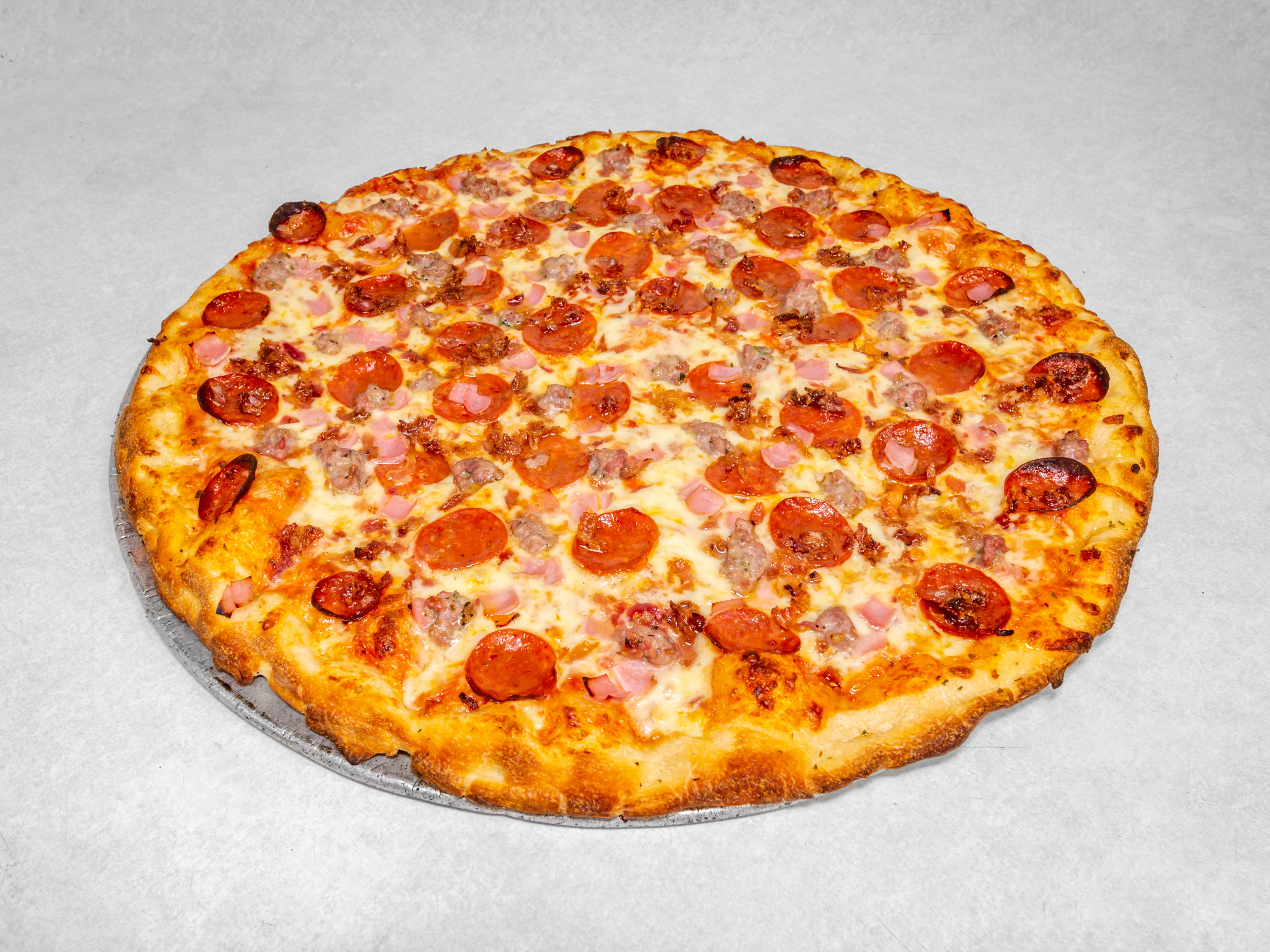 Order Meat Lovers Pizza food online from Mister Pizza store, Buffalo on bringmethat.com