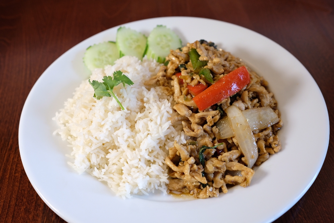 Order Ga Pao Gai food online from Giggling rice thai togo store, Brookline on bringmethat.com