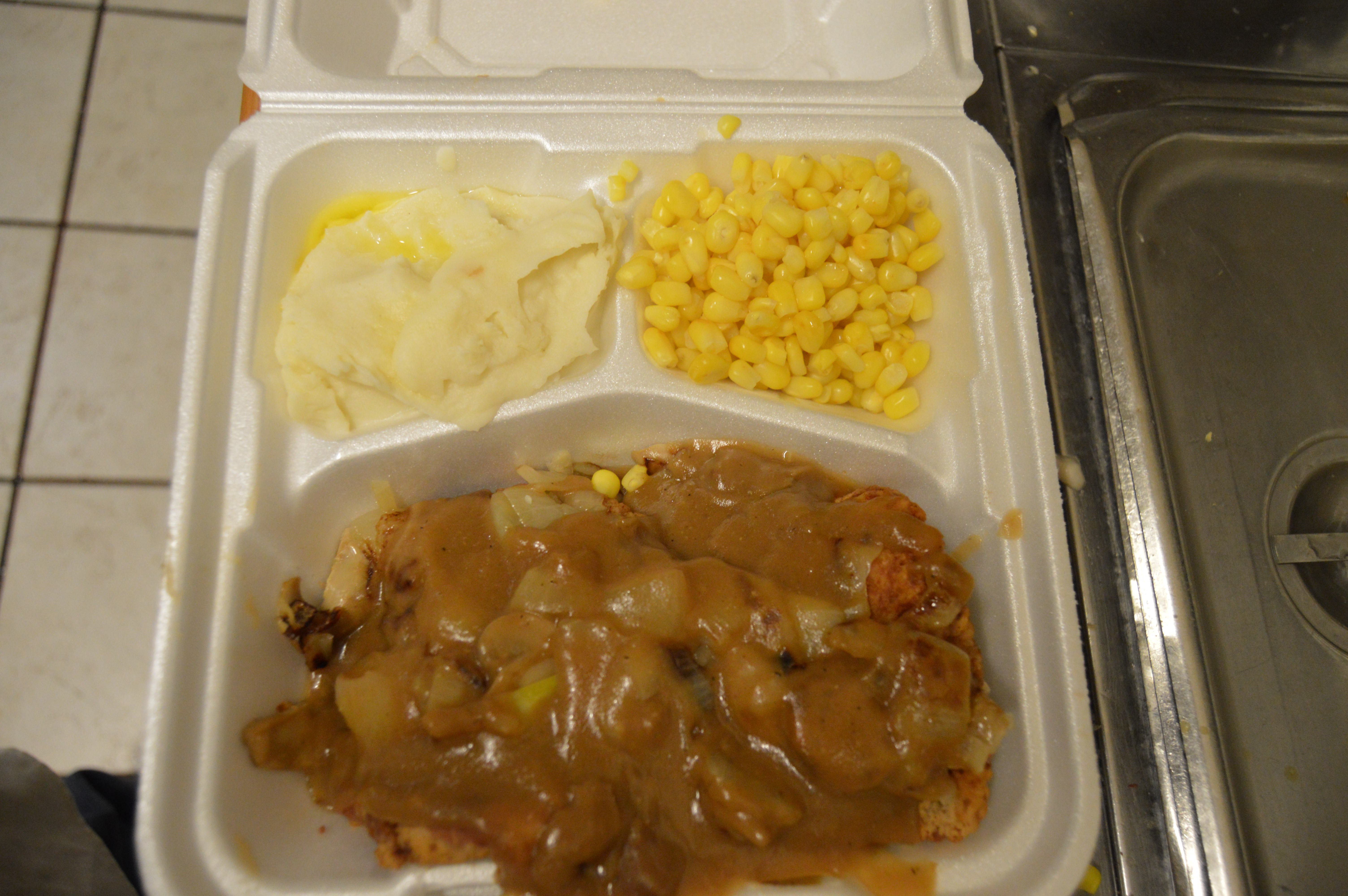 Order Smothered Pork Chops Dinner food online from Angelas Family Restaurant store, Cleveland on bringmethat.com