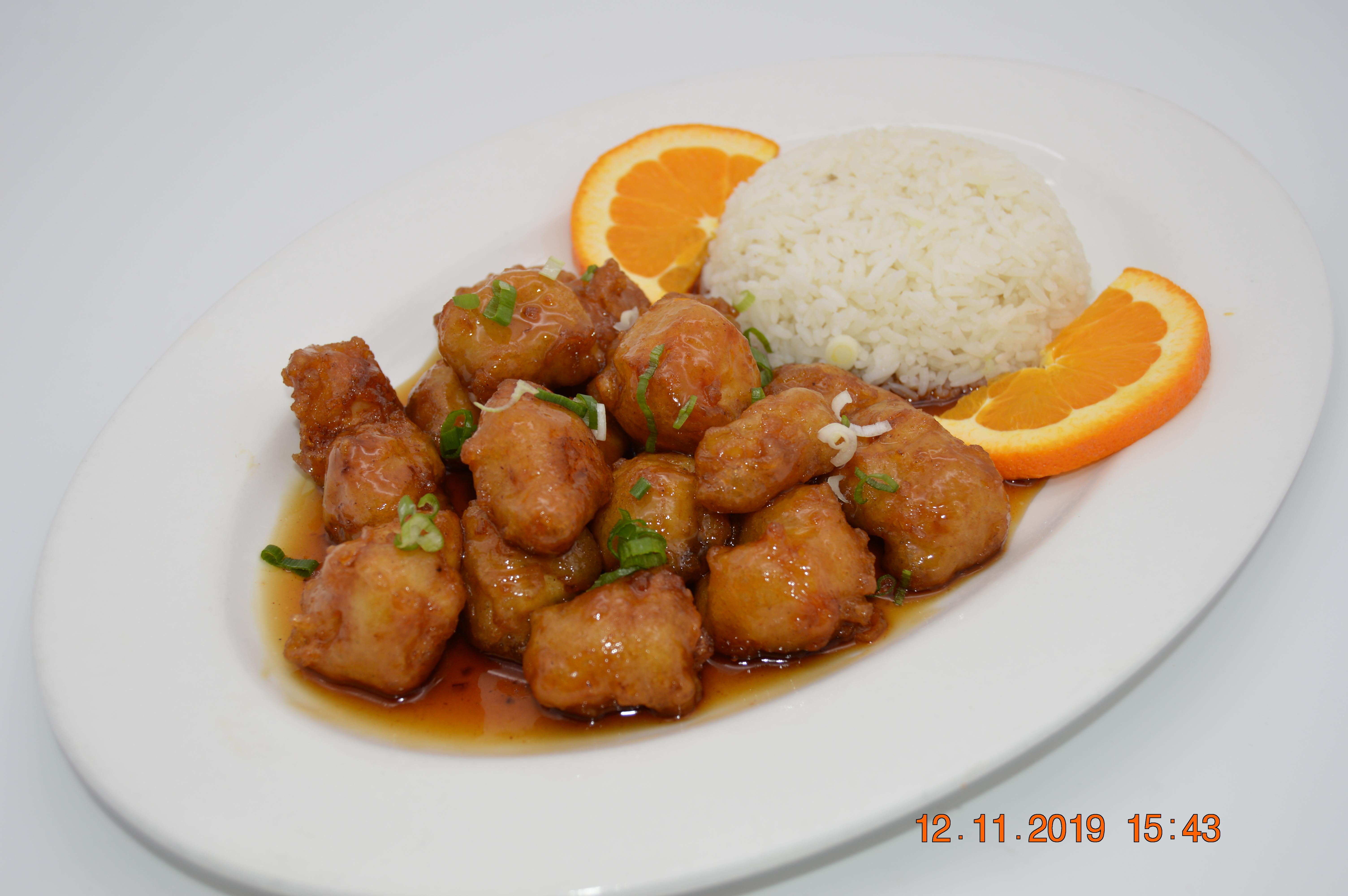 Order Orange Chicken food online from Pho-Shi Restaurant store, Fort Wayne on bringmethat.com