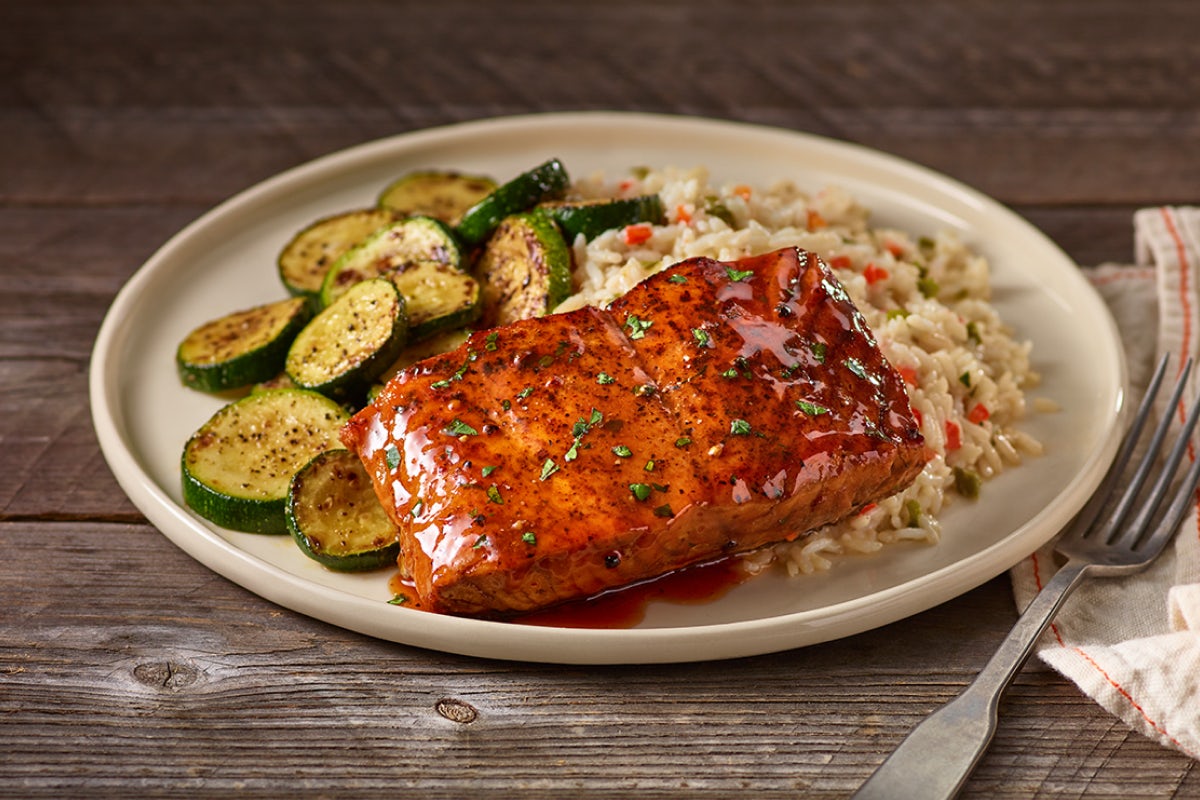 Order Hickory Bourbon Salmon food online from Ruby Tuesdays store, Calhoun on bringmethat.com