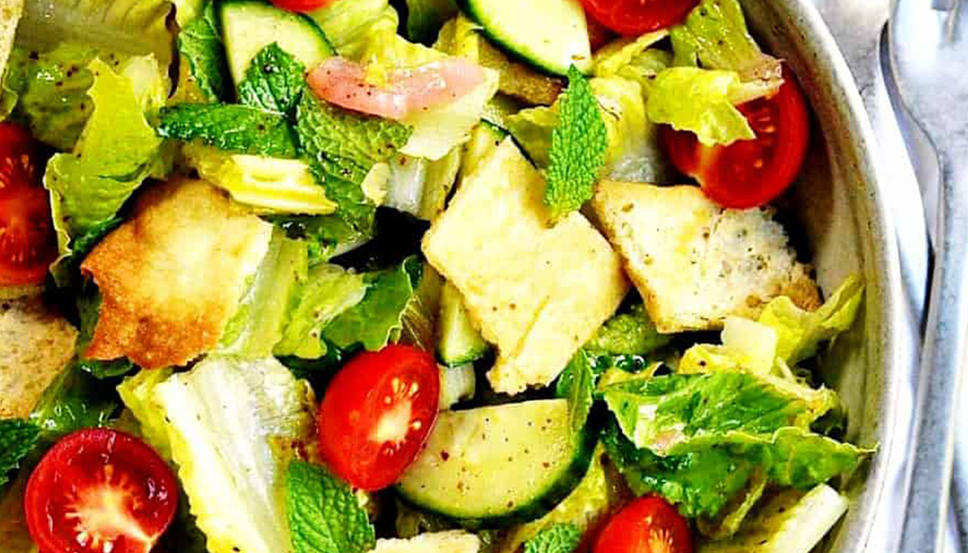 Order Fattoush Salad food online from Halal Kitch store, Egg Harbor Township on bringmethat.com