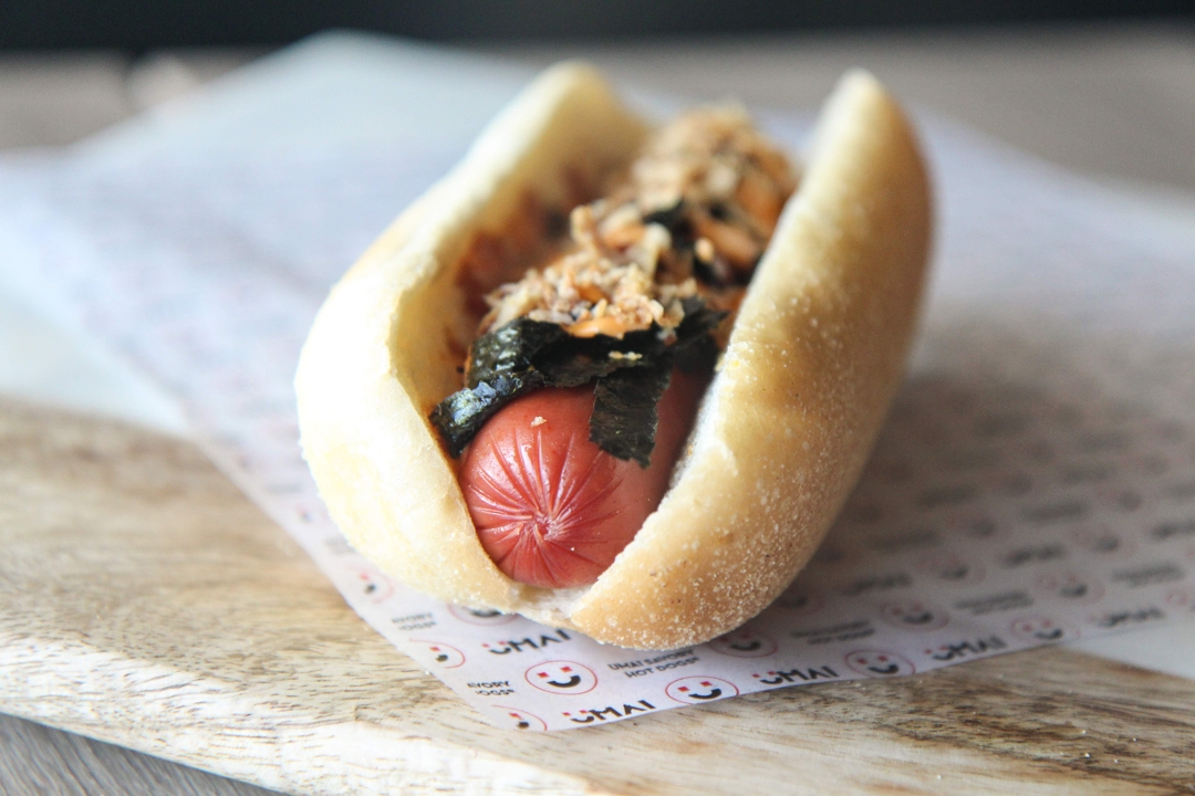 Order Shibuya Honey food online from Umai Savory Hot Dogs store, San Jose on bringmethat.com