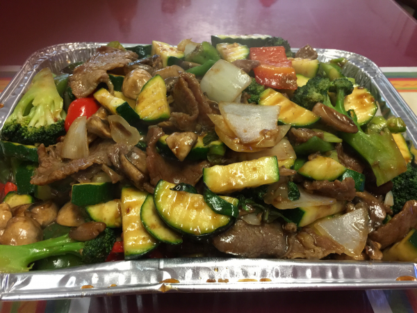 Order Sizzling Basil Chicken Party Tray food online from Golden Kim Tar store, San Francisco on bringmethat.com