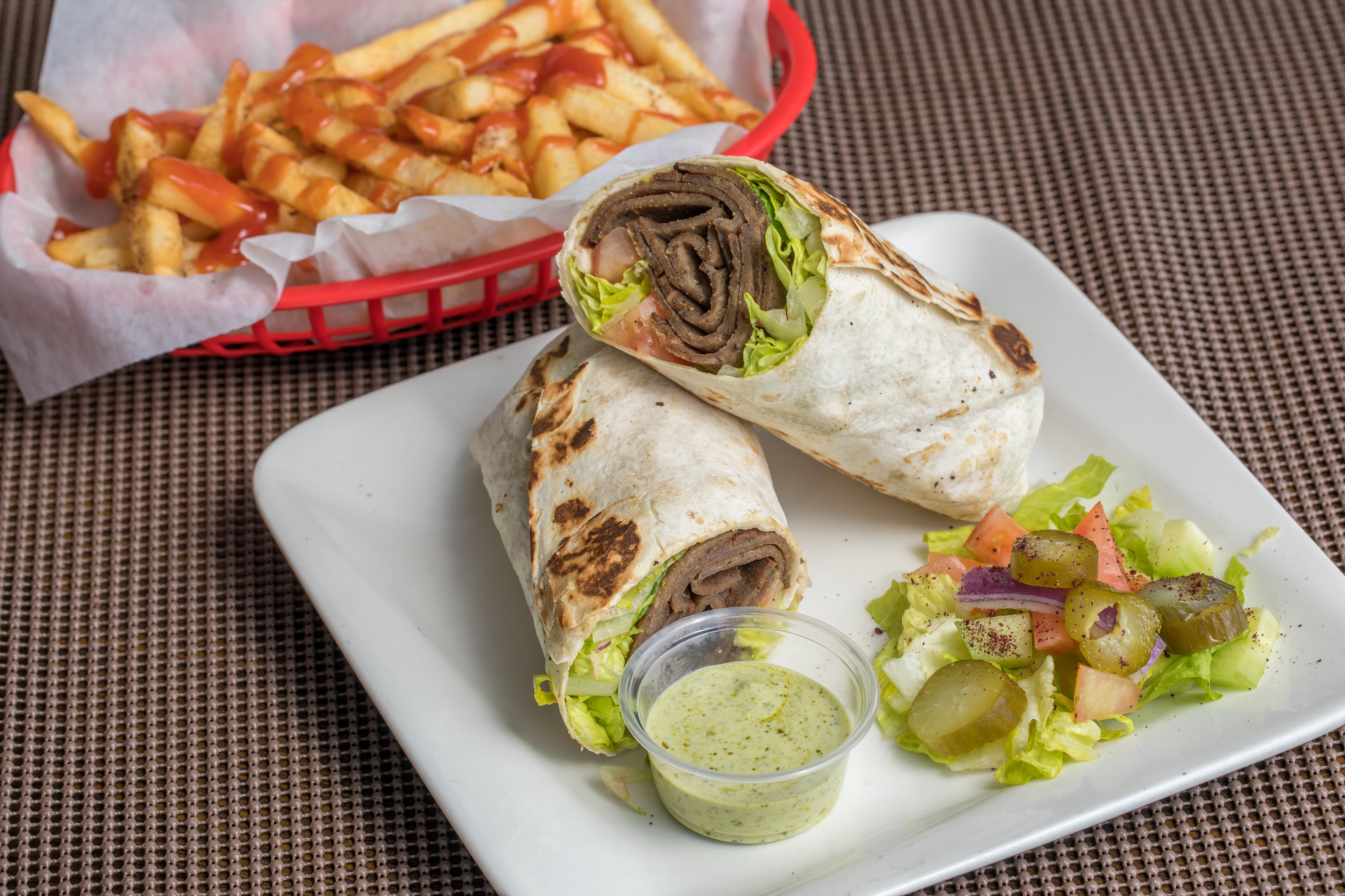 Order Beef and Lamb Wrap food online from Rockn Wraps store, Redwood City on bringmethat.com