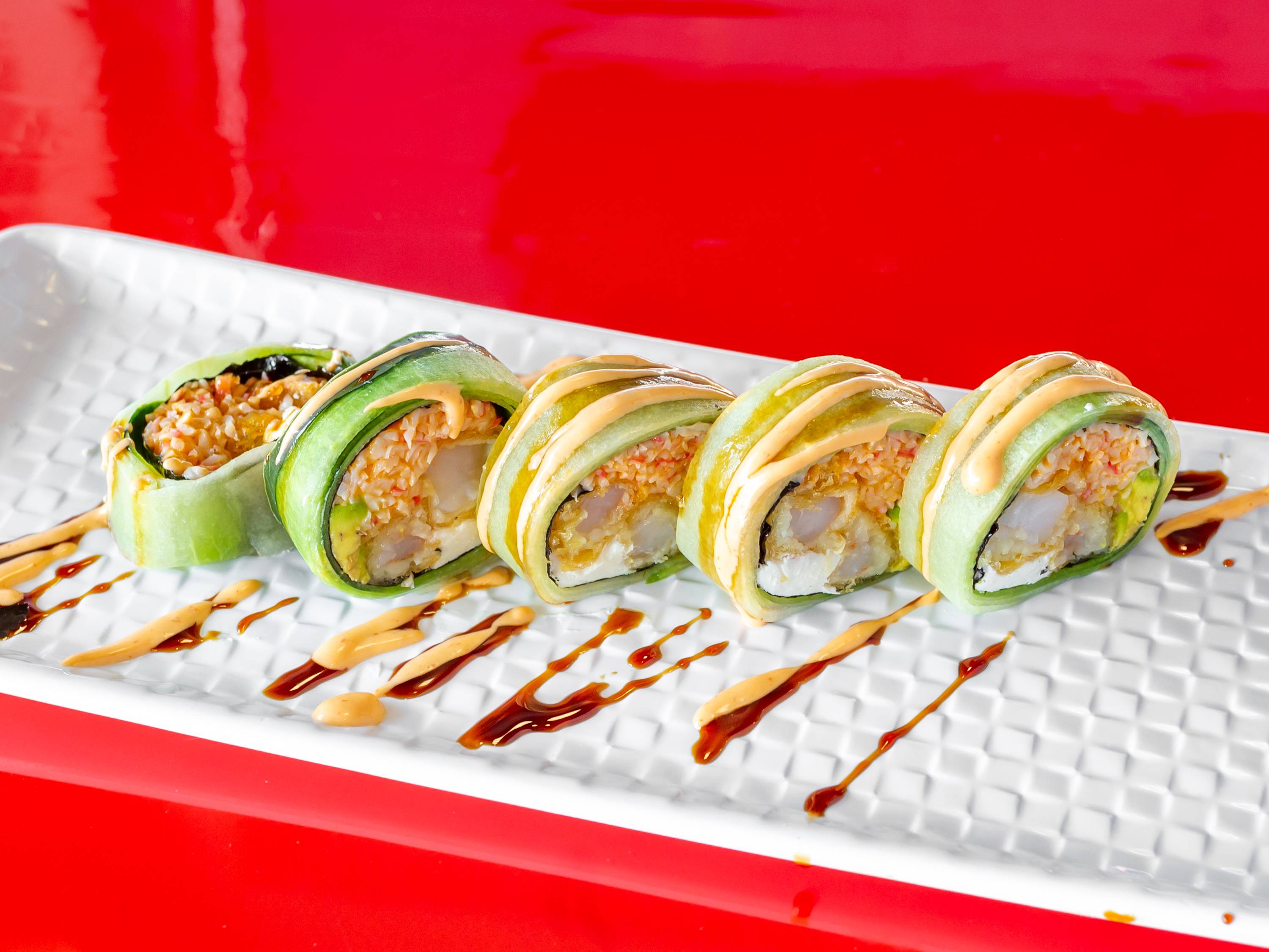 Order Naked Lucky Cooked Roll food online from Lucky Sushi Bar store, Edinburg on bringmethat.com