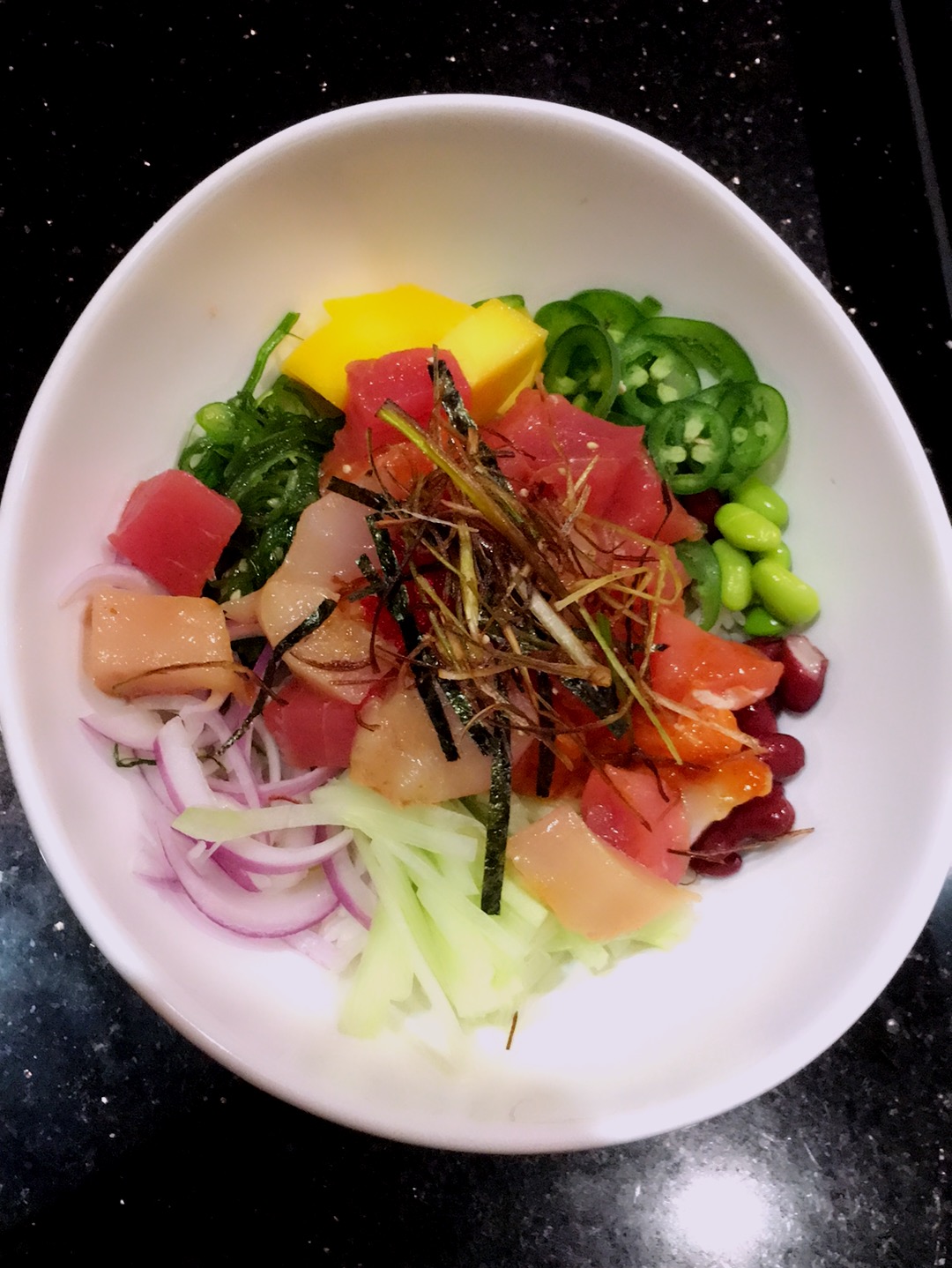 Order Salmon Poke Bowl food online from Fin II Japanese Restaurant store, Stamford on bringmethat.com