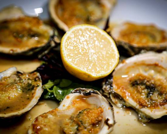 Order Baked Blue Point Oysters (GF) food online from Grasso's store, Cold Spring Harbor on bringmethat.com
