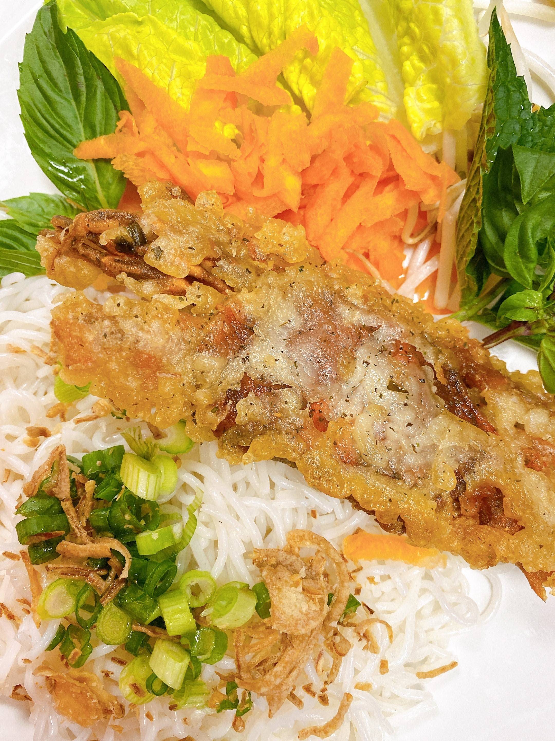 Order Fried Soft Shell Crab with Rice Vermicelli food online from Saigon Banh Mi store, Newark on bringmethat.com