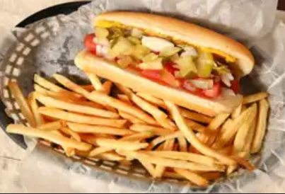 Order Hot Dog with Fries food online from Village Pizza & Pub store, Carpentersville on bringmethat.com