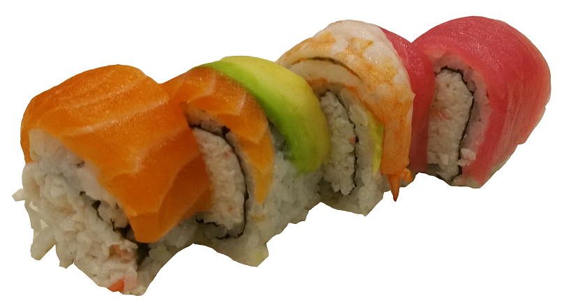 Order Rainbow Roll ( 4 pc ) food online from Oishii Sushi store, Springfield on bringmethat.com