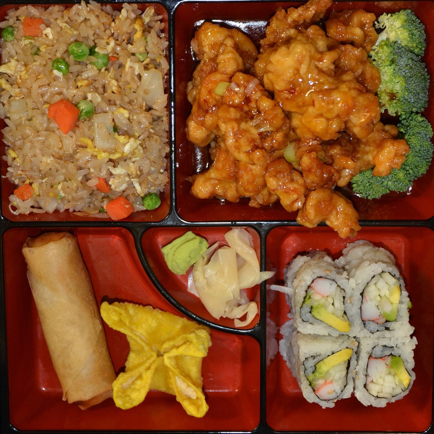 Order General Tso's Chicken Bento Box food online from Bento Asian Bistro store, Indianapolis on bringmethat.com