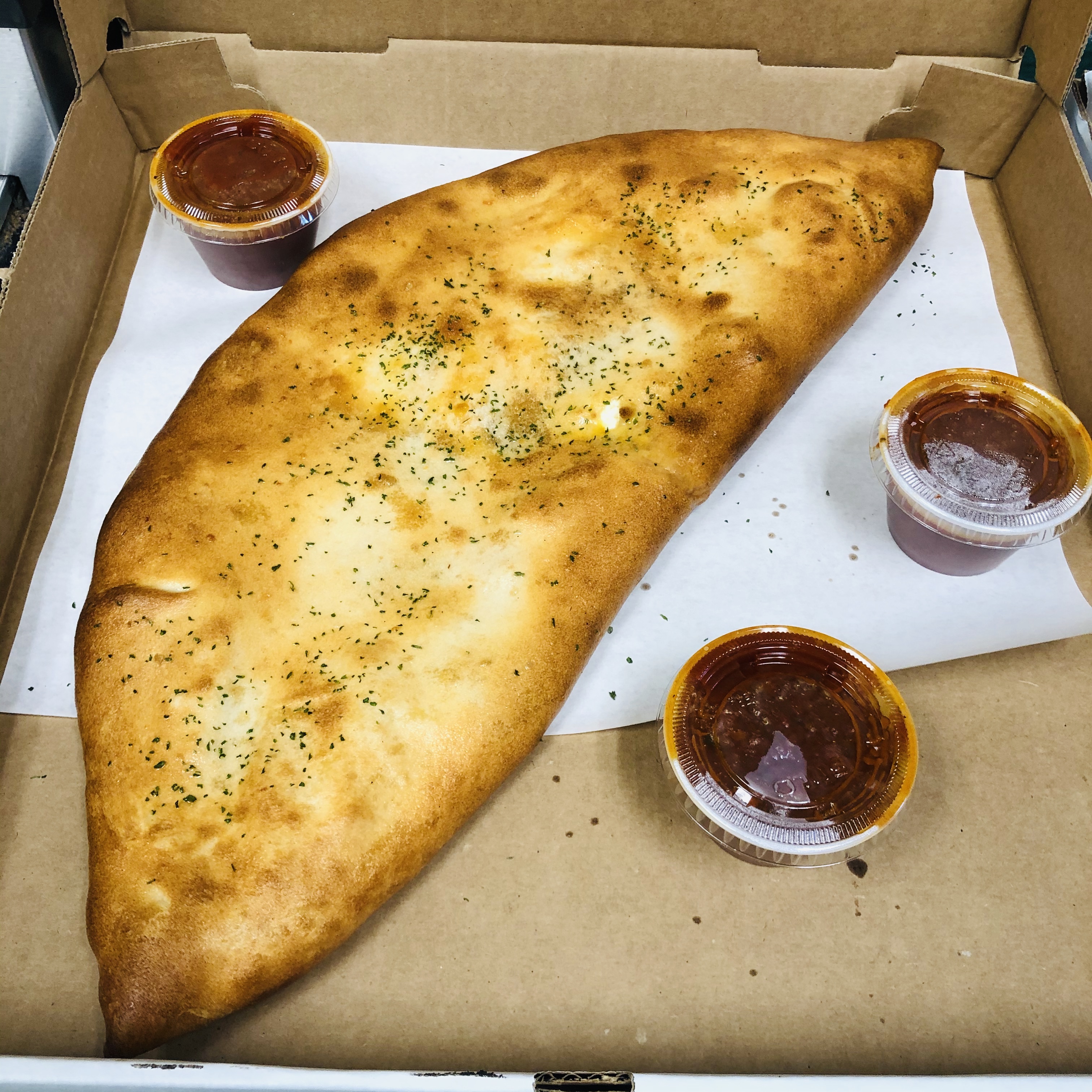 Order Family Vegetable Calzone Specialty food online from Amici Pizza & Pasta store, Tannersville on bringmethat.com