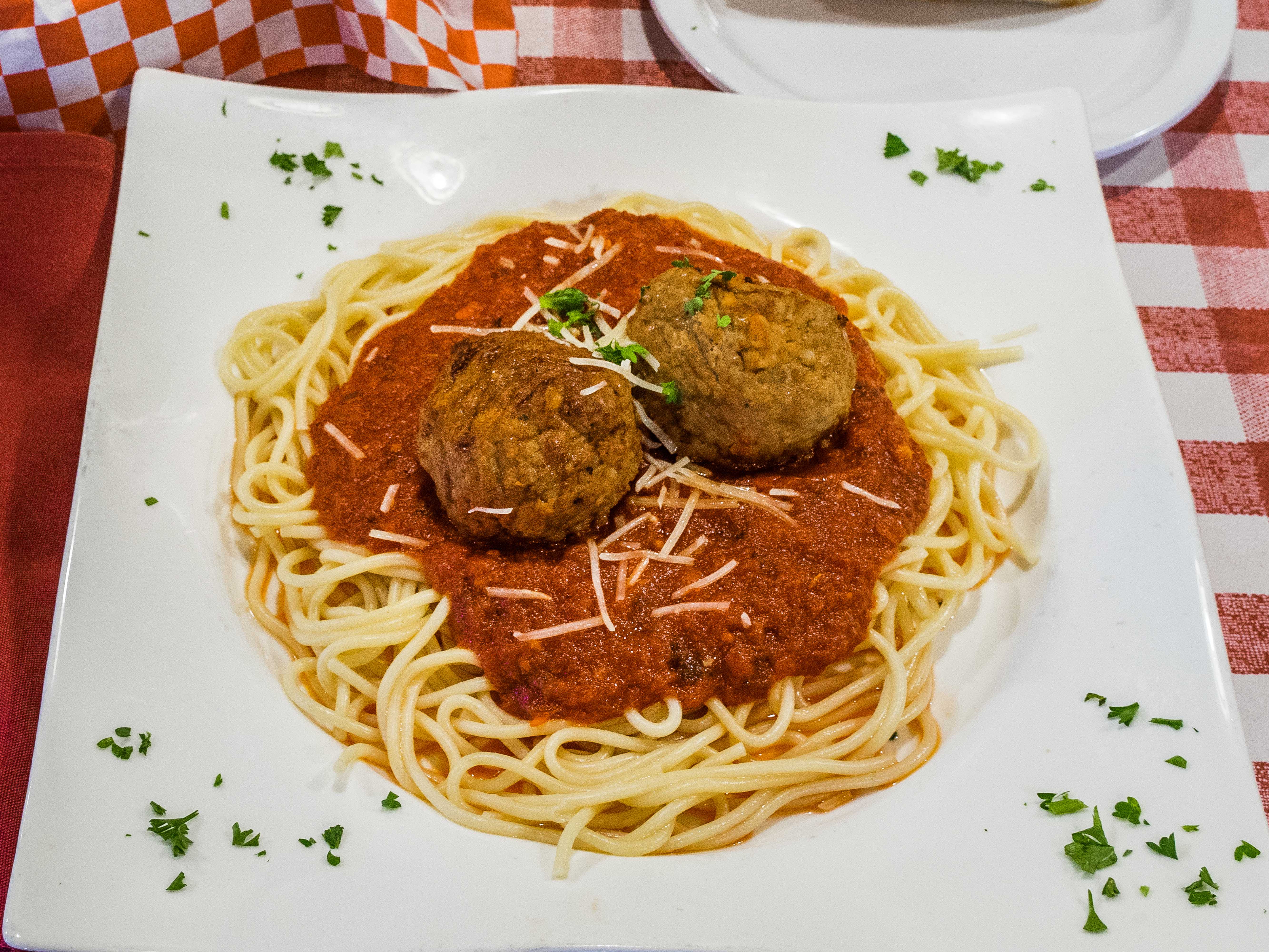Order Spaghetti and Meatballs food online from Augustino Italian Restaurant store, Garden Grove on bringmethat.com
