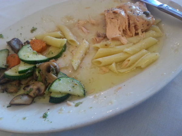 Order Salmon Piccata food online from Fratelli's Pizza store, North Hills on bringmethat.com