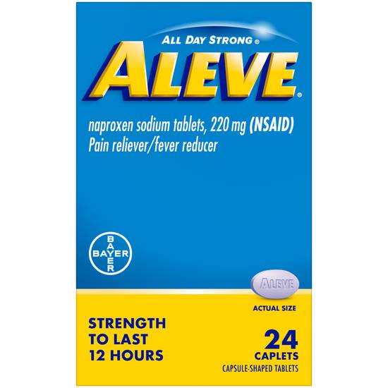 Order Aleve Pain Relief Naproxen Sodium Caplets 220 mg (24 ct) food online from Rite Aid store, MILFORD on bringmethat.com