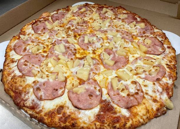 Order Hawaiian Deluxe Pizza food online from Blazzin Pizza Corp store, Vancouver on bringmethat.com