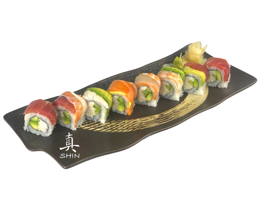 Order Rainbow Roll food online from Shin ramen store, Los Angeles on bringmethat.com