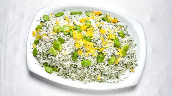 Order Dill and Lima Bean Rice food online from Basil Mediterranean store, Costa Mesa on bringmethat.com