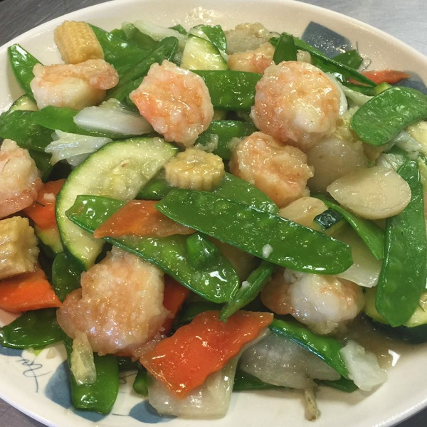 Order 69. Shrimp with Snow Peas food online from China One store, Temecula on bringmethat.com
