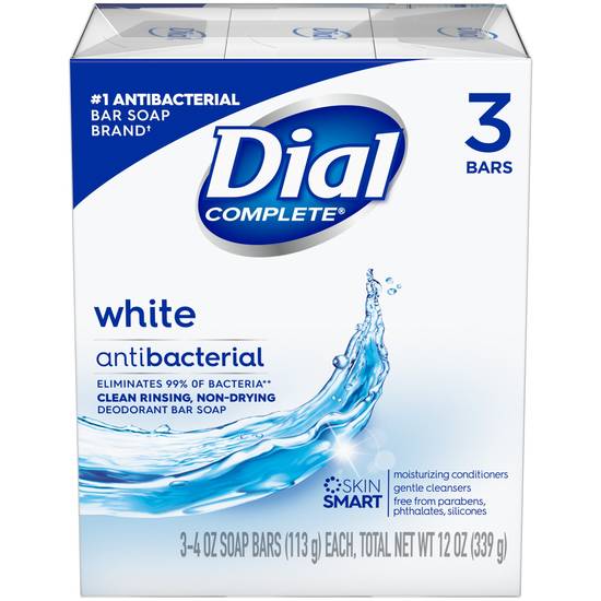 Order Dial Antibacterial Deodorant Bar Soap, White, 4 OZ, 3 Bars food online from Cvs store, LANCASTER on bringmethat.com