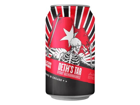 Order Revolution Deth's Tar Barrel-Aged Imperial Oatmeal Stout - 4x 12oz Cans food online from Garfield's Beverage Warehouse store, Chicago on bringmethat.com