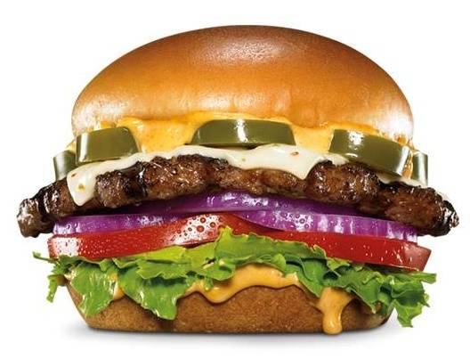 Order Jalapeño Thickburger (1/3 lb) food online from Carl Jr. store, Atwater on bringmethat.com