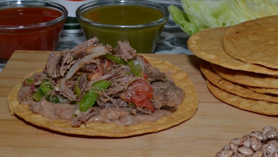 Order Beef Tostada food online from Los Cuates store, Raleigh on bringmethat.com