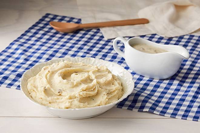 Order Mashed Potatoes w/Sawmill Gravy food online from Cracker Barrel Old Country Store store, Morganton on bringmethat.com