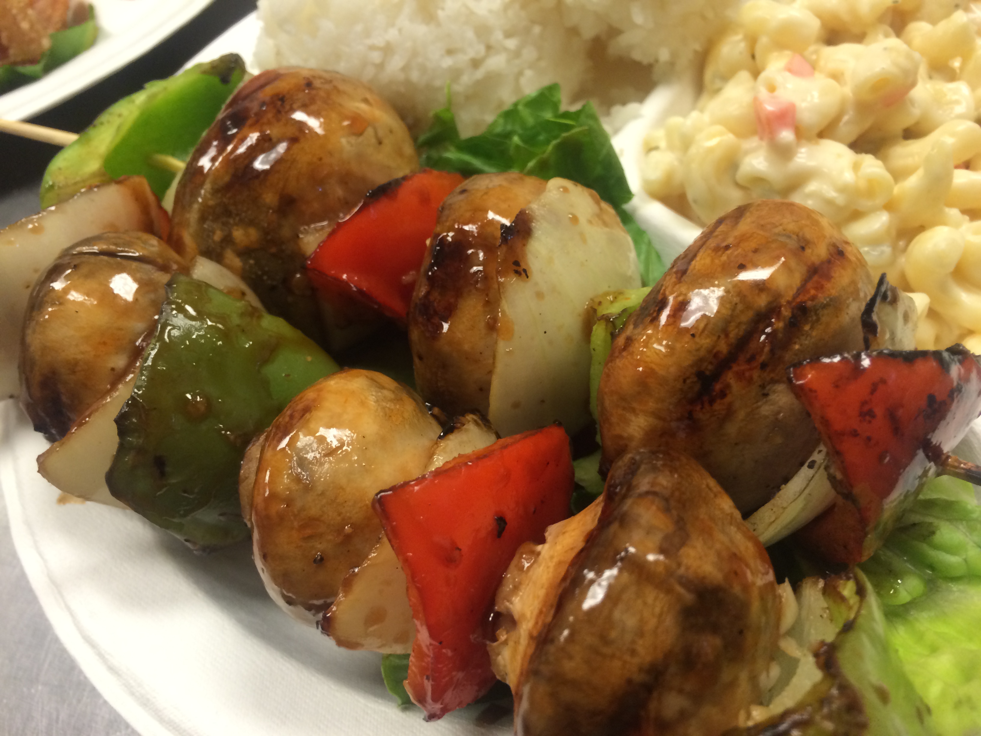 Order 5. Mushroom and Pepper Kabob food online from Wholly Grill store, Mesa on bringmethat.com