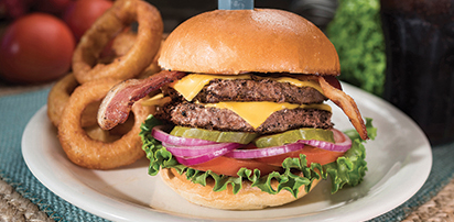 Order Double Bacon Cheeseburger food online from Perko Cafe-Grill store, Sacramento on bringmethat.com