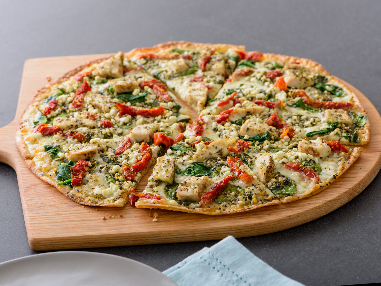Order Herb Chicken Mediterranean Pizza (Baking Required) food online from Papa Murphy Pizza store, Arvada on bringmethat.com