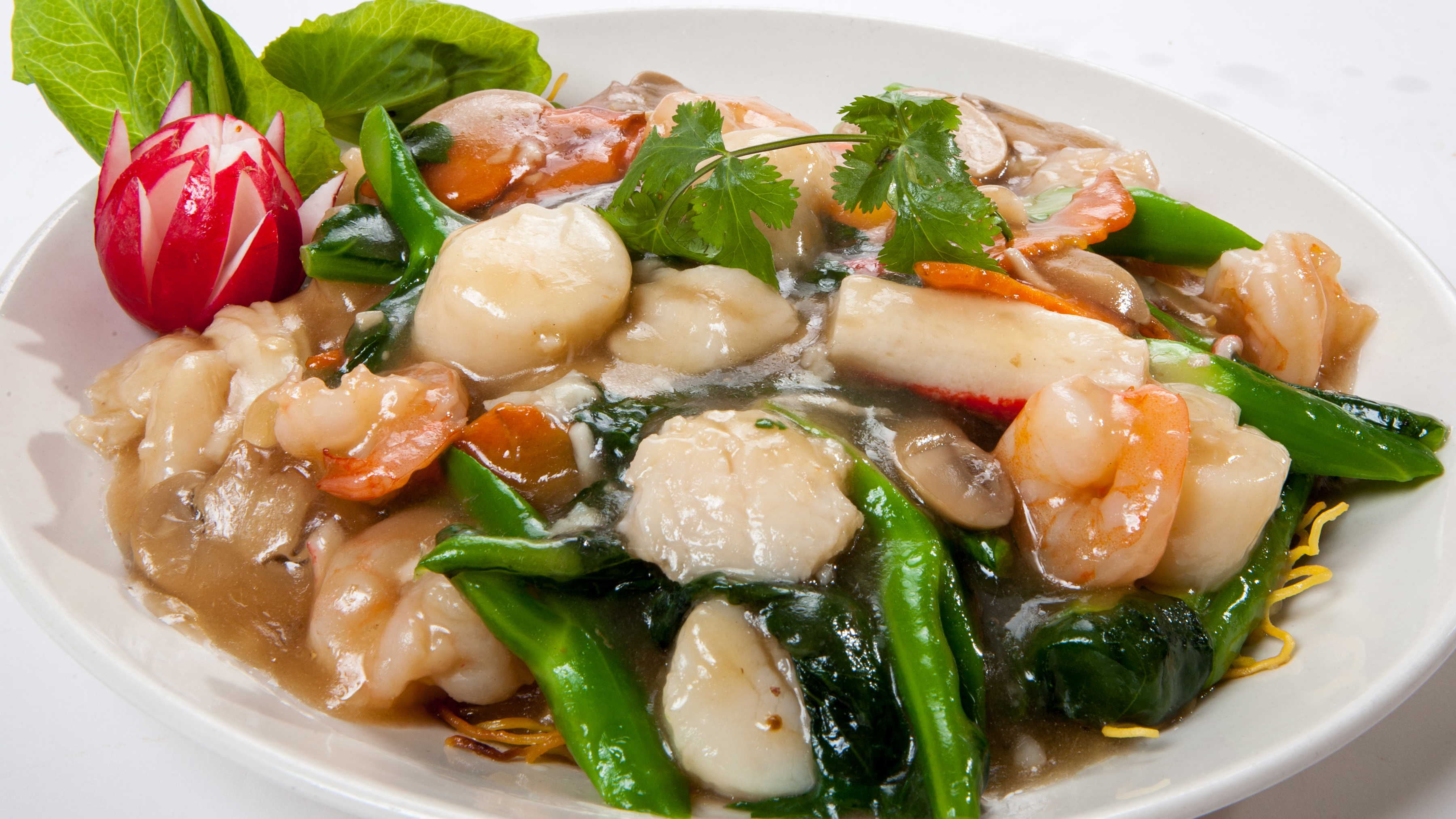 Order Scallop and Prawns in White Wine Sauce food online from Capital Seafood store, Beverly Hills on bringmethat.com
