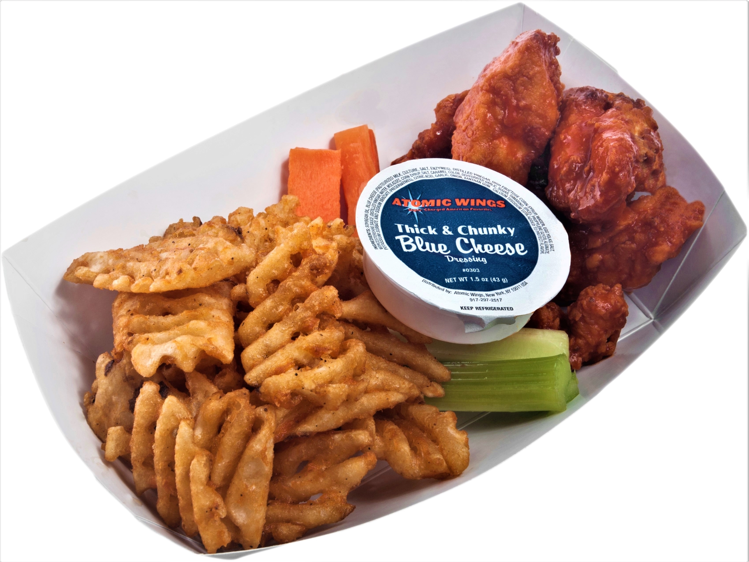 Order #3. 3 Wings & 3 Boneless Combo Meal food online from Atomic wings store, New York on bringmethat.com