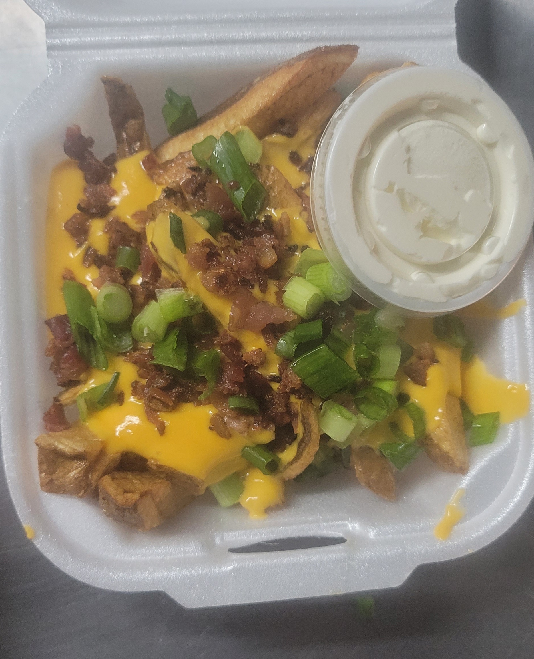 Order Small Loaded Fries food online from C Ruff International Cuisine store, Detroit on bringmethat.com