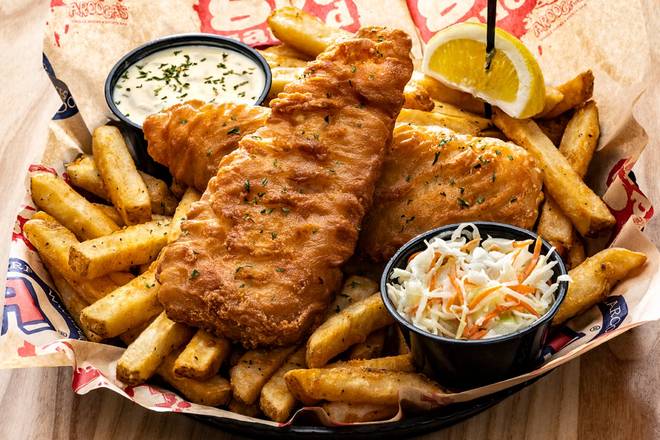 Order Beer-Battered Fish & Chips food online from Arooga's Route 39 store, Harrisburg on bringmethat.com