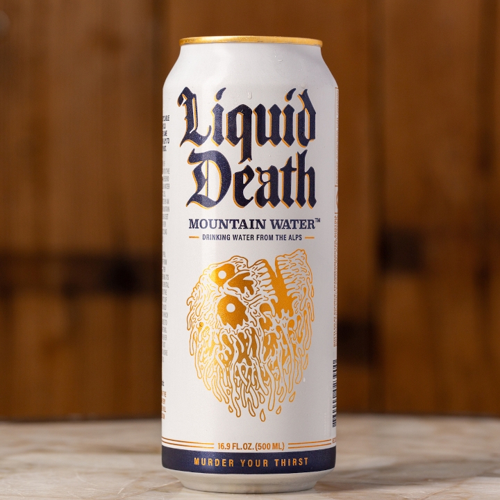 Order Liquid Death Mountain Water food online from Dimo Pizza store, Chicago on bringmethat.com