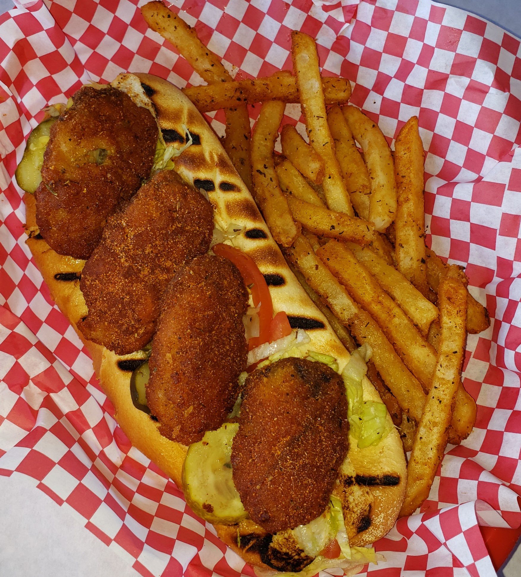 Order Fried Oyster Po Boy food online from Angry Crab Shack store, Yuma on bringmethat.com