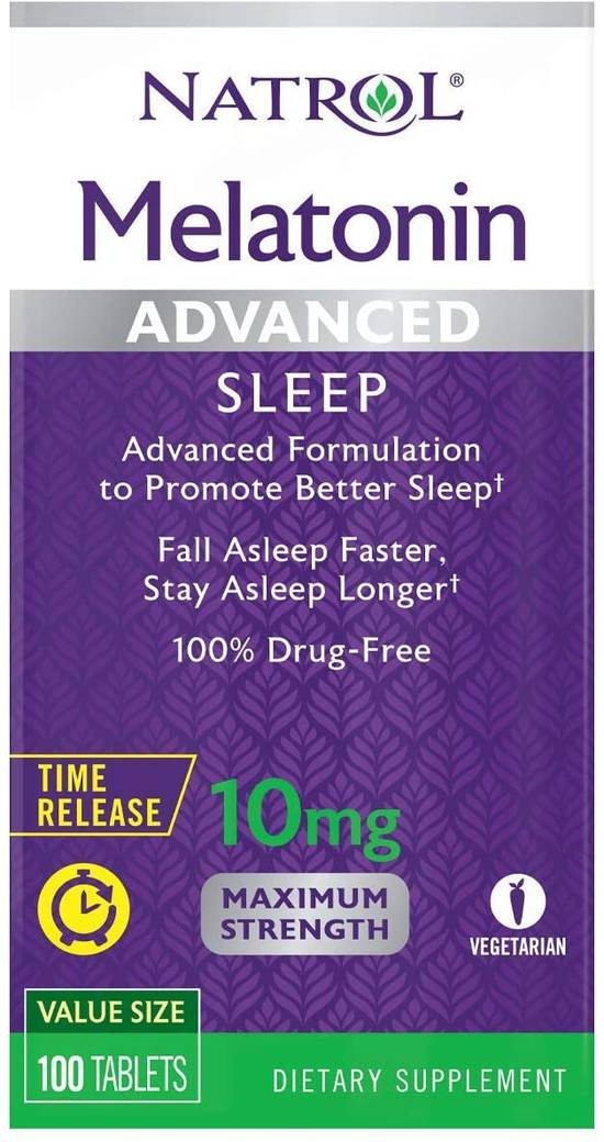 Order Natrol Melatonin Advanced Sleep Tablets 10mg (100 ct) food online from Rite Aid store, Palm Desert on bringmethat.com