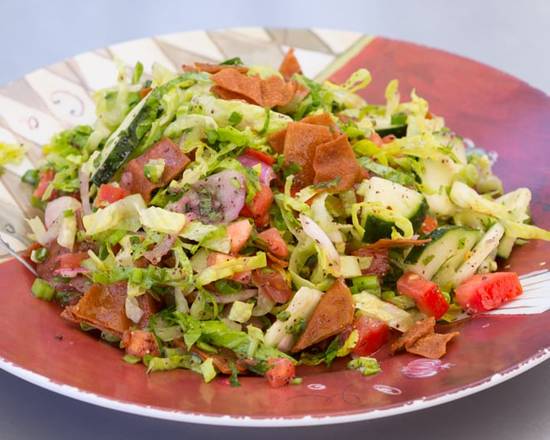 Order 26. Fattoush Salad food online from Wally Cafe store, Rocklin on bringmethat.com