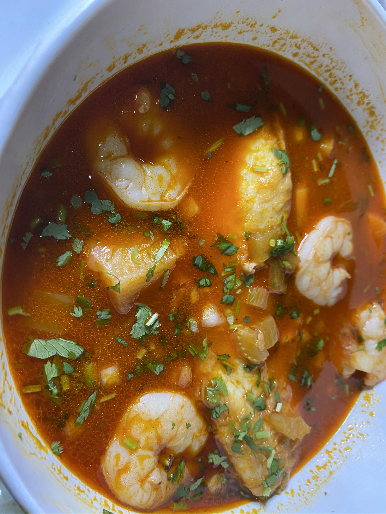 Order Shrimp and Fish Soup food online from Brothers Mexican Grill store, La Grange on bringmethat.com