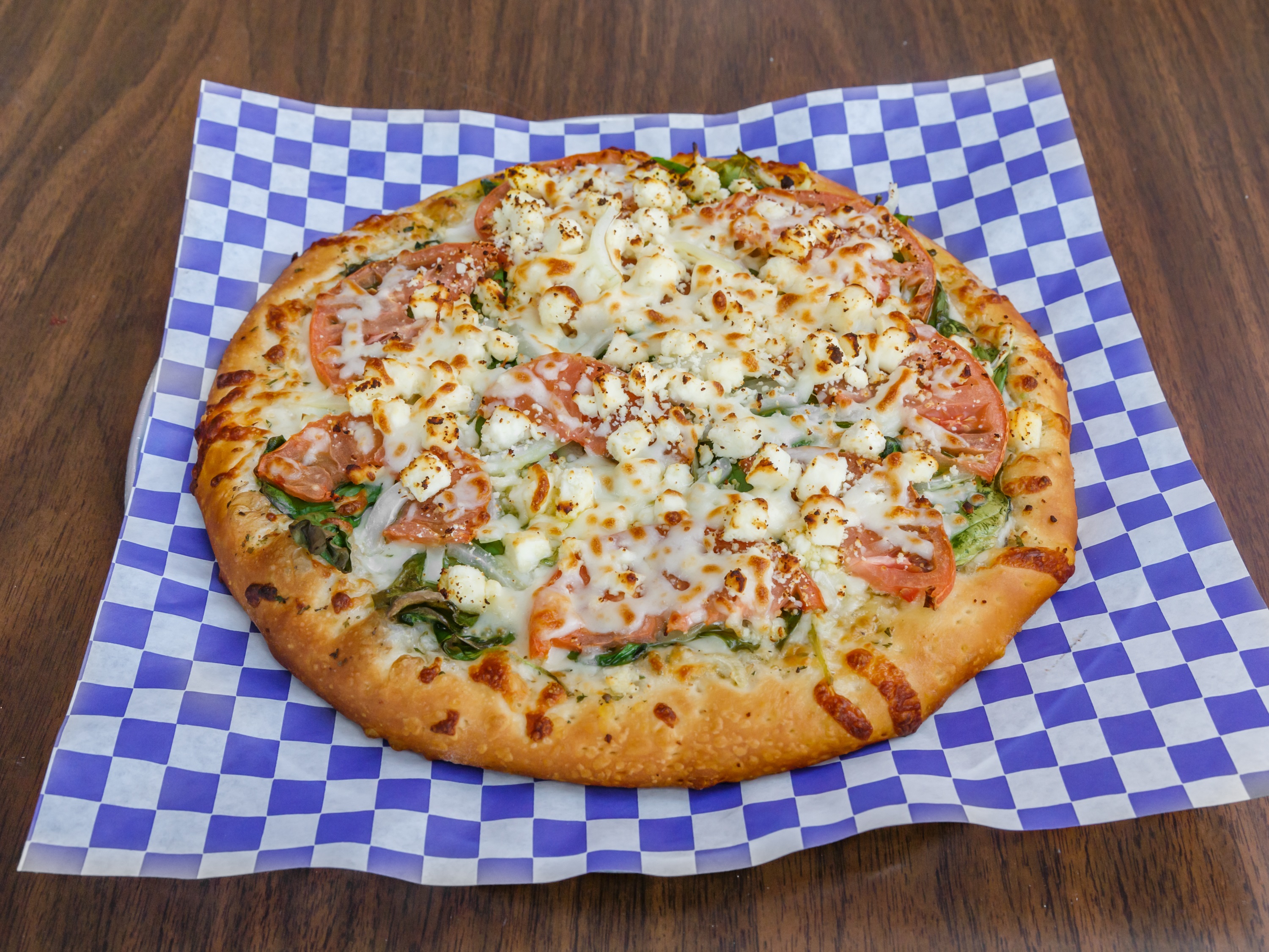 Order Spinach and Feta Pizza food online from Original Gyro Pizza & Hoagies store, Pittsburgh on bringmethat.com