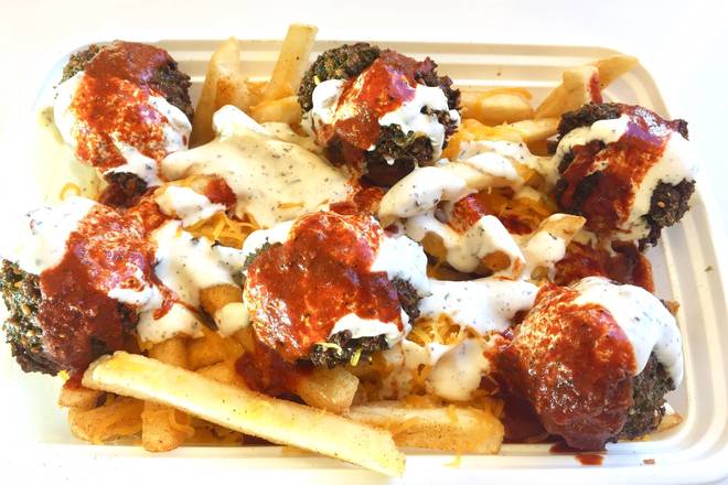 Order Large Loaded Fries with Falafel food online from Chopped Halal Grill store, Richardson on bringmethat.com