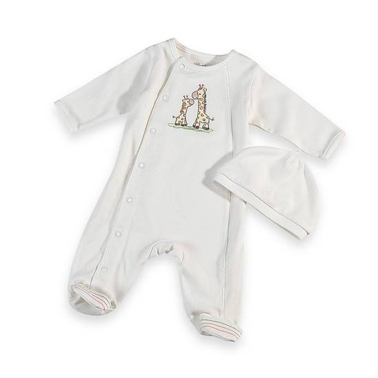 Order Little Me® Size 3M Giraffe Footie with Cap food online from Bed Bath & Beyond store, Lancaster on bringmethat.com