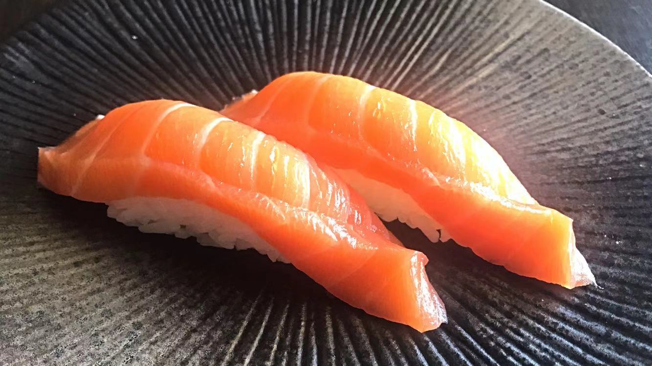 Order S2. Salmon Nigiri a la Carte food online from Sushi Bang Bang store, Austin on bringmethat.com