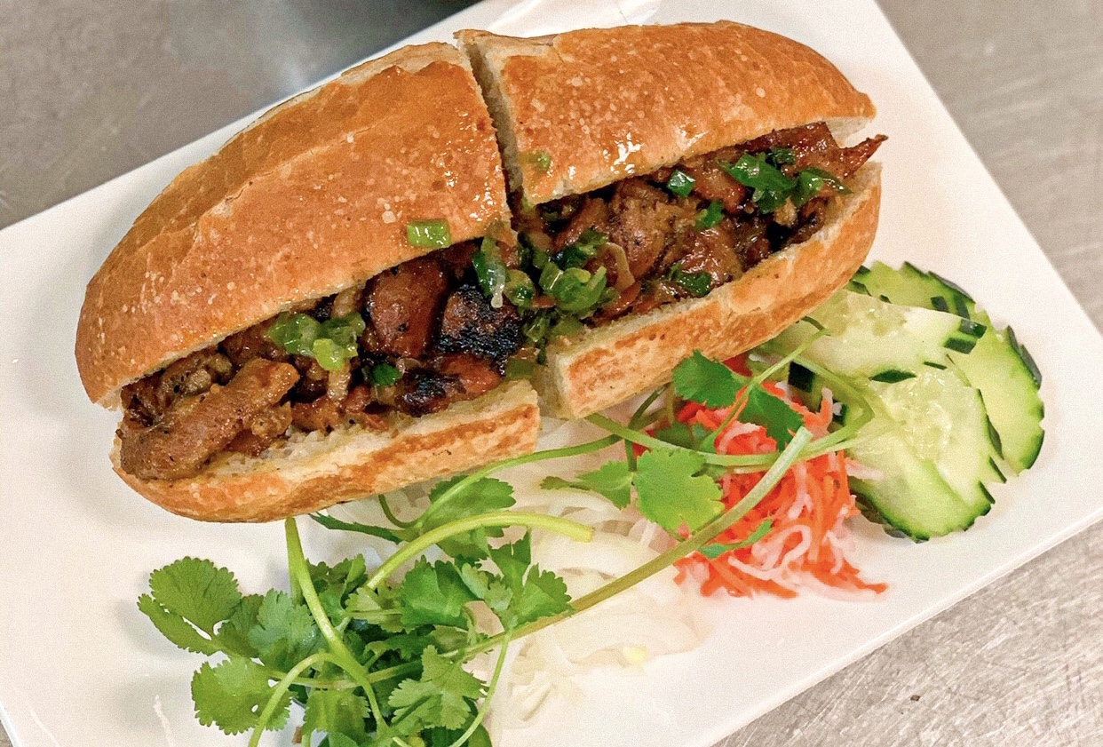 Order Grilled Pork Banh Mi Sandwich food online from Pho Ca Dao Grill store, Chula Vista on bringmethat.com