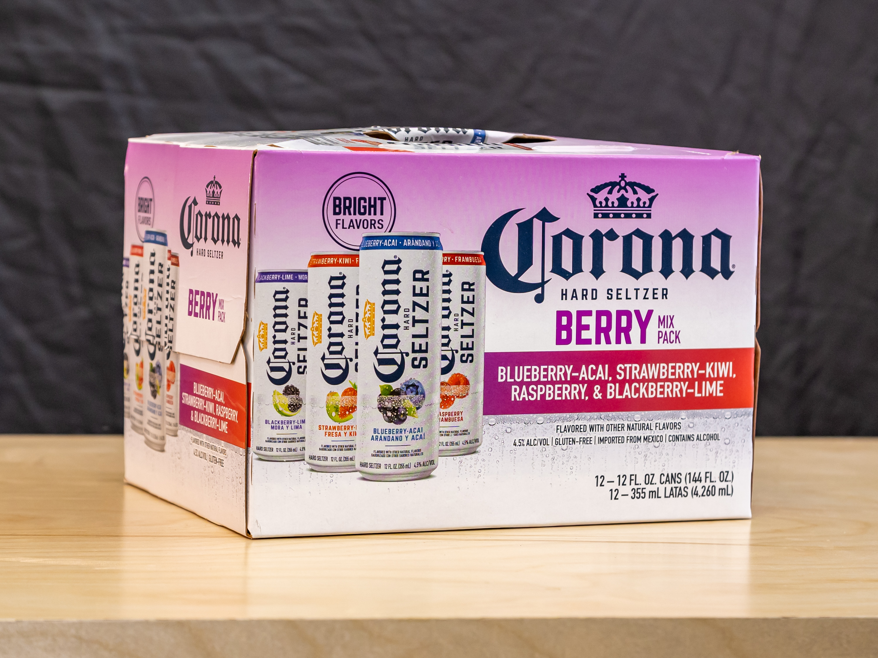 Order Corona Hard Seltzer Berry Mix 12 Pack Can food online from Glenrose Liquor store, Glendale on bringmethat.com